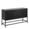 NEWCASTLE 3 Doors Raised Sideboard in Matt Black Powder-Coated Steel