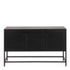 NEWCASTLE 3 Doors Raised Sideboard in Matt Black Powder-Coated Steel - Image 2