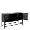 NEWCASTLE 3 Doors Raised Sideboard in Matt Black Powder-Coated Steel - Image 4