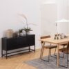NEWCASTLE 3 Doors Raised Sideboard in Matt Black Powder-Coated Steel - Image 6