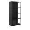 NEWCASTLE Tall 2 Doors Display Cabinet in Matt Black Powder-Coated Steel