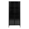 NEWCASTLE Tall 2 Doors Display Cabinet in Matt Black Powder-Coated Steel - Image 2