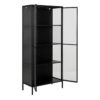 NEWCASTLE Tall 2 Doors Display Cabinet in Matt Black Powder-Coated Steel - Image 4