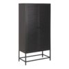 NEWCASTLE 2 Doors Cabinet in Matt Black Powder-Coated Steel