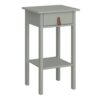 TROMSO 1 Drawer Nightstand in Olive with Leather Handles