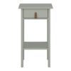 TROMSO 1 Drawer Nightstand in Olive with Leather Handles - Image 3