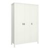 TROMSO 3 Doors Wardrobe with Leather Handles in White