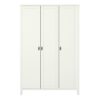 TROMSO 3 Doors Wardrobe with Leather Handles in White - Image 2