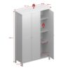 TROMSO 3 Doors Wardrobe with Leather Handles in White - Image 8