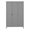 TROMSO 3 Doors Wardrobe with Leather Handles in Folkestone Grey - Image 2