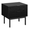 SOMA Bedside Table with 2 Drawers in Granulated Black & Brushed Black