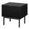SOMA Bedside Table with 2 Drawers in Granulated Black & Brushed Black - Image 4