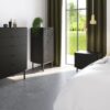 SOMA Bedside Table with 2 Drawers in Granulated Black & Brushed Black - Image 2