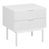SOMA Bedside Table with 2 Drawers in Granulated Pure White & Brushed White