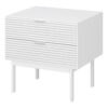 SOMA Bedside Table with 2 Drawers in Granulated Pure White & Brushed White - Image 3