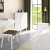 SOMA Bedside Table with 2 Drawers in Granulated Pure White & Brushed White - Image 5