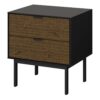 SOMA Bedside Table with 2 Drawers in Granulated Black & Brushed Espresso - Image 3