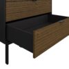 SOMA Bedside Table with 2 Drawers in Granulated Black & Brushed Espresso - Image 4