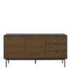 SOMA Sideboard with 2 Doors 3 Drawers in Granulated Black & Brush Espresso - Image 2