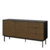SOMA Sideboard with 2 Doors 3 Drawers in Granulated Black & Brush Espresso - Image 3