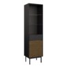 SOMA Showcase with 1 Door 1 Drawer in Granulated Black & Brushed Espresso