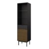 SOMA Showcase with 1 Door 1 Drawer in Granulated Black & Brushed Espresso - Image 3