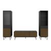 SOMA Showcase with 1 Door 1 Drawer in Granulated Black & Brushed Espresso - Image 4