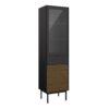 SOMA Showcase with 2 Doors 1 Drawer in Granulated Black & Brushed Espresso