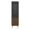 SOMA Showcase with 2 Doors 1 Drawer in Granulated Black & Brushed Espresso - Image 2