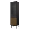 SOMA Showcase with 2 Doors 1 Drawer in Granulated Black & Brushed Espresso - Image 3