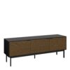 SOMA TV Table with 3 Doors in Granulated Black & Brushed Espresso
