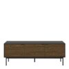 SOMA TV Table with 3 Doors in Granulated Black & Brushed Espresso - Image 2