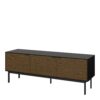 SOMA TV Table with 3 Doors in Granulated Black & Brushed Espresso - Image 3
