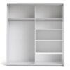 VERONA Sliding Wardrobe 180cm with Mirror Door & 5 Shelves in White - Image 6