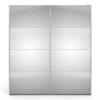 VERONA Sliding Wardrobe 180cm with Mirror Door & 5 Shelves in White - Image 3