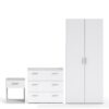 SPACE Package inc. Bedside, Chest & Wardrobe in White