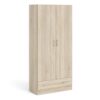 SPACE Wardrobe with 2 Doors & 1 Drawer in Oak