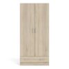 SPACE Wardrobe with 2 Doors & 1 Drawer in Oak - Image 2