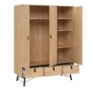 RY Wardrobe with 3 Doors & 3 Drawers in Jackson Hickory Oak - Image 5