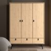 RY Wardrobe with 3 Doors & 3 Drawers in Jackson Hickory Oak - Image 6