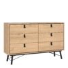 RY Wide Double Chest of 6 Drawers in Jackson Hickory Oak