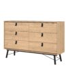 RY Wide Double Chest of 6 Drawers in Jackson Hickory Oak - Image 3
