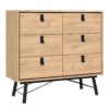 RY Double Chest of 6 Drawers in Jackson Hickory Oak