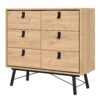 RY Double Chest of 6 Drawers in Jackson Hickory Oak - Image 3
