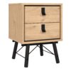 RY Bedside Cabinet with 2 Drawers in Jackson Hickory Oak
