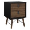 RY Package inc. Wardrobe 3 Doors 3 Drawers, Double chest of 6 Drawers & Bedside Cabinet 2 Drawers in Matt Black Walnut - Image 2