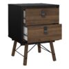 RY Package inc. Wardrobe 3 Doors 3 Drawers, Double chest of 6 Drawers & Bedside Cabinet 2 Drawers in Matt Black Walnut - Image 3