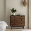 RY Package inc. Wardrobe 3 Doors 3 Drawers, Double chest of 6 Drawers & Bedside Cabinet 2 Drawers in Matt Black Walnut - Image 8