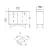 RY Package inc. Wardrobe 3 Doors 3 Drawers, Double chest of 6 Drawers & Bedside Cabinet 2 Drawers in Matt Black Walnut - Image 9