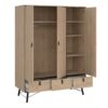 RY Package inc. Wardrobe 3 Doors 3 Drawers, Double Chest of 6 Drawers & Bedside Cabinet 2 Drawers in Jackson Hickory Oak - Image 11